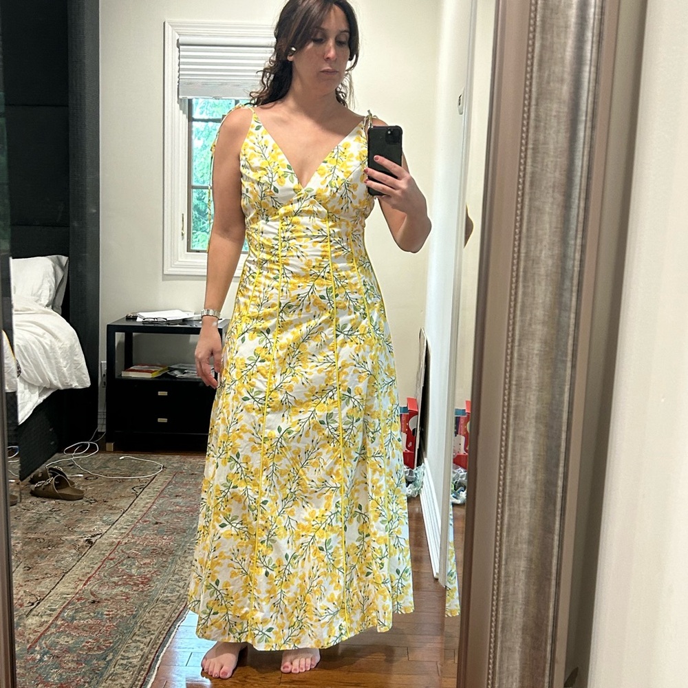 Floral Yellow and Green Dress